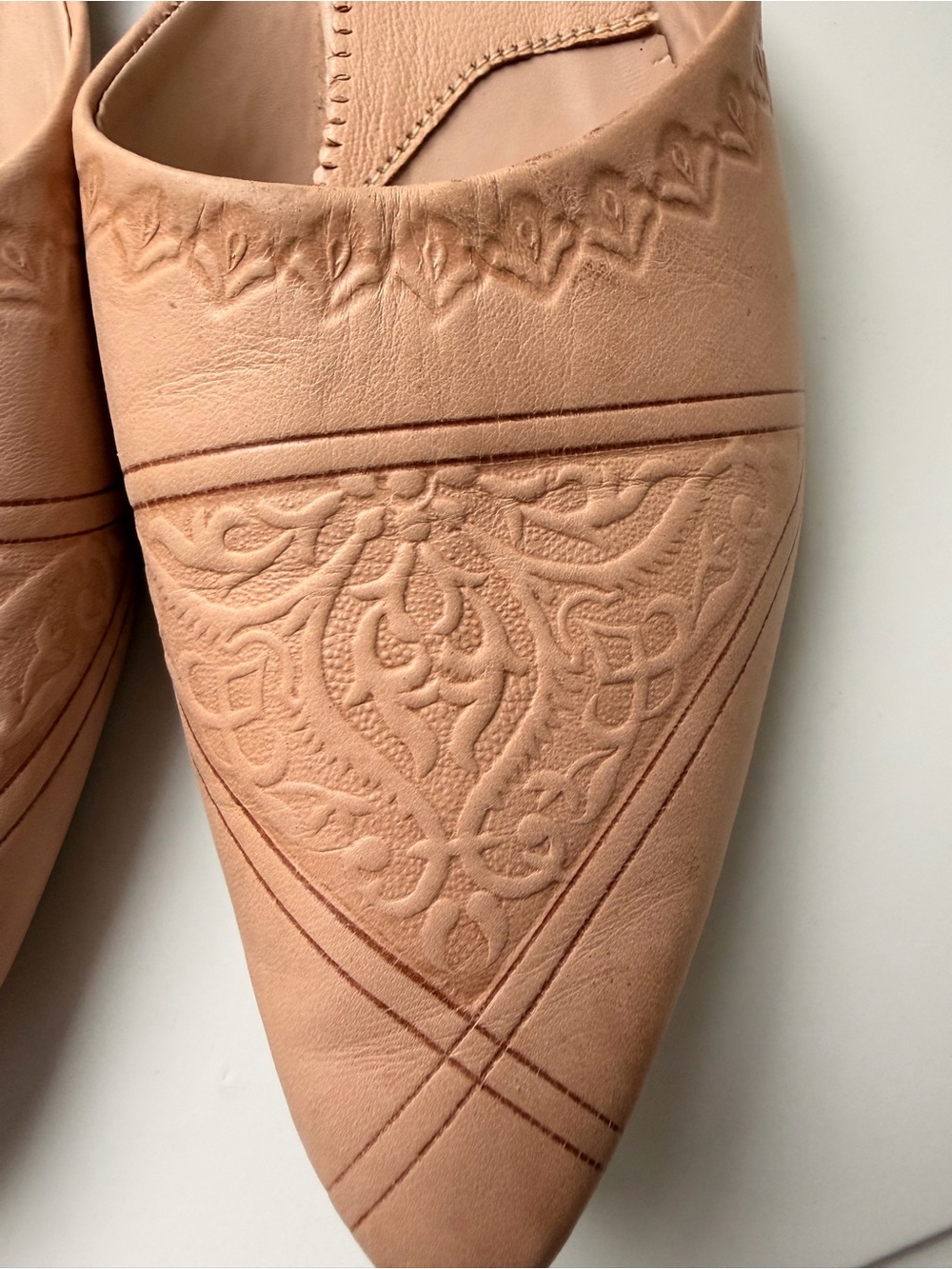Moroccan Embossed Leather Slip-On